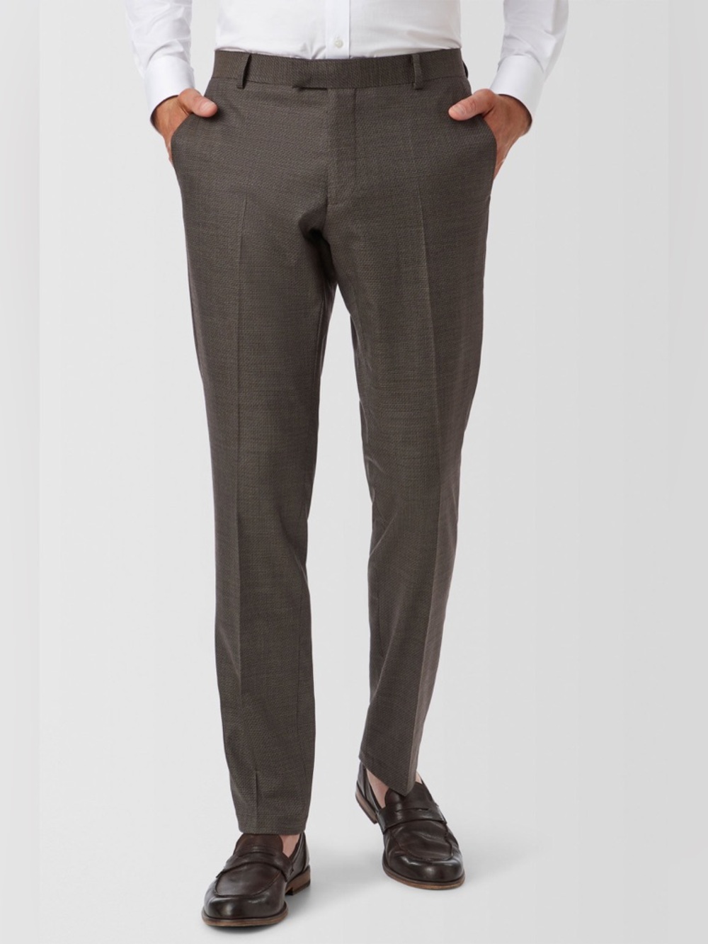 Men's Dress Pants in Dark Brown - Classic Tailored Fit
